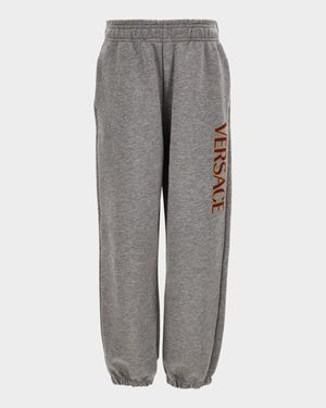 Boy's Logo-Print Melange Fleece Sweatpants, Size 6-14