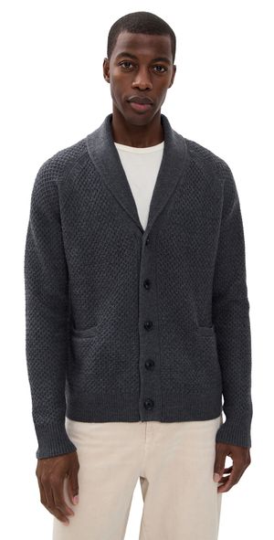 SIMKHAI Grant Shawl Cardigan Charcoal Melange S