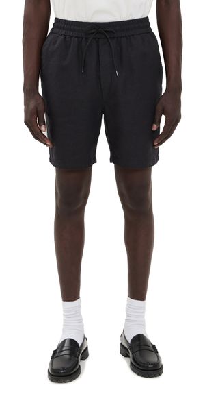 Les Deux Otto Linen Shorts 6.75 Black L