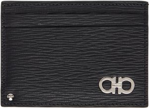 Ferragamo Black Gancini Card Holder