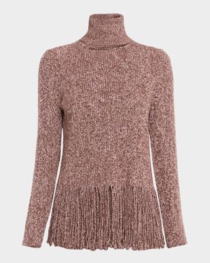 Hypnotic Fringed Turtleneck Sweater