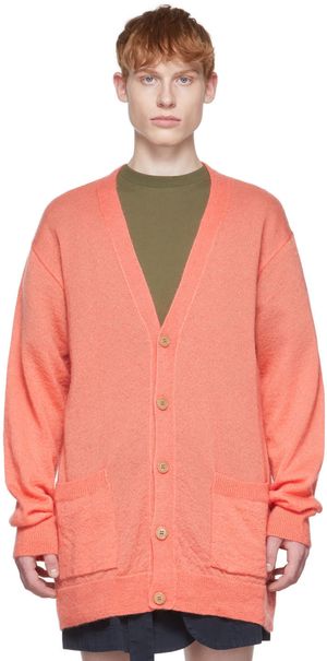 Dries Van Noten Orange Mohair Cardigan