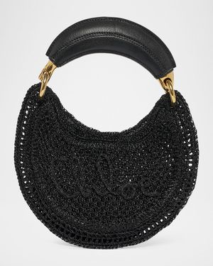 Summer Banana Mini Hobo Bag in Metallic Crochet