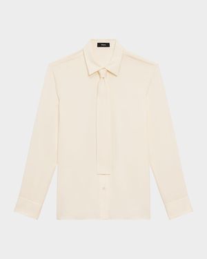 Modern Silk Georgette Neck-Tie Shirt