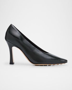Leather Stiletto Sporty Pumps