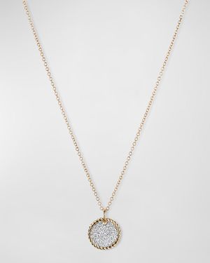 Cable Collectibles Pave Charm Necklace with Diamonds in 18k Gold