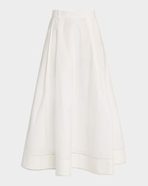 Ladder Embroidered Poplin Skirt