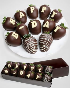 Happy B-Day Belgian Chocolate Berry Gram, 12 Pieces