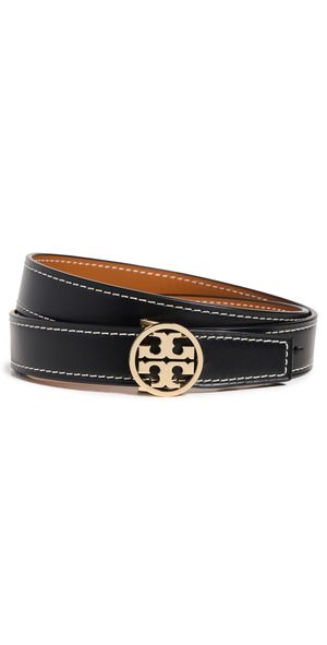 Tory Burch 1 Miller Smooth Reversible Belt Black/Whiskey XS