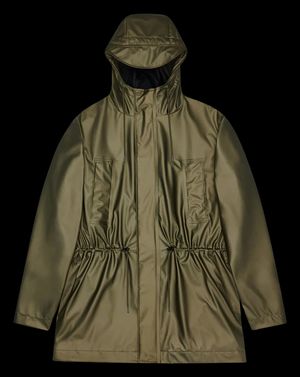 Rains - Parka droite à col montant - Taille L - Vert