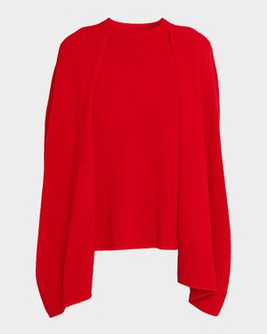 Cashmere Crewneck Cape Sweater