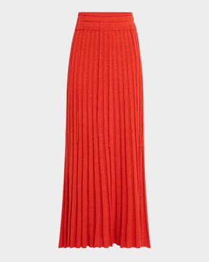 Triple-Waistband Straccio Knit Maxi Skirt