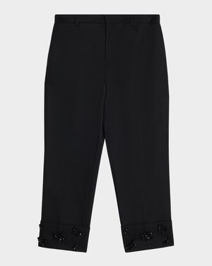 Men's Straight-Leg Trousers with Embellished Cuffs
