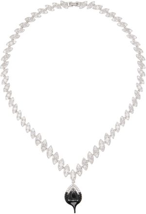 Ottolinger SSENSE Exclusive Silver & Black Diamond Dip Necklace