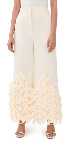 A. W.A. K.E. MODE Rectangle Fringe Culottes Ivory 40