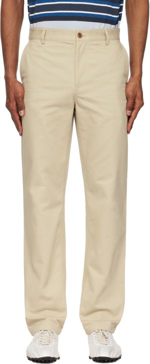 Maison Kitsuné Beige Casual Chino Trousers