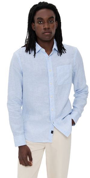 Faherty Linen Laguna Shirt Summer Classic Stripe XL