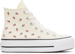 Converse Baskets Chuck Taylor All Star blanc cassé à motif de fraises brodé