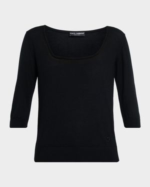 Scoop-Neck Cashmere Sweater