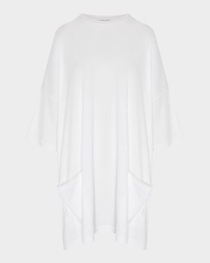 Sloped-Shoulder Round-Neck Poncho (Long Plus Length)