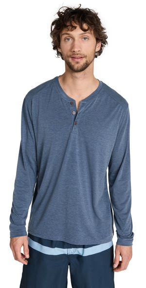 Fair Harbor The Seabreeze Henley Shirt Dark Denim S