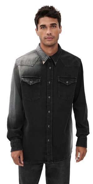 MM6 Maison Margiela Ombre Western Denim Shirt Black 52