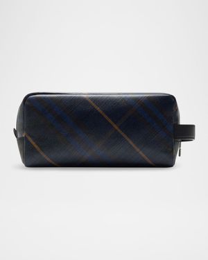 Men's Jacquard Check Travel Pouch