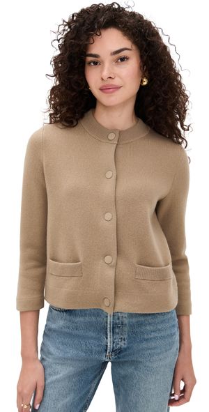 Vince Shrunken Snap Cardigan Fawn L