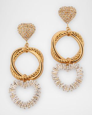 Crystal Heart Drop Earrings