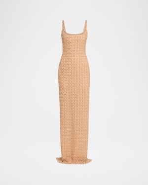 Crystal Embroidered Tulle Column Gown