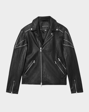 Men's Daniel Studded Leather Biker Jacket