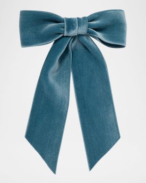 Wide Velvet Bow Barrette