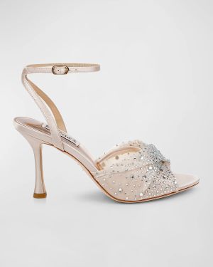 Cameryn Embellished Mesh Ankle-Strap Sandals