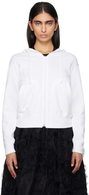 COMME des GARÇONS PLAY White 'Heart On Back' Hoodie