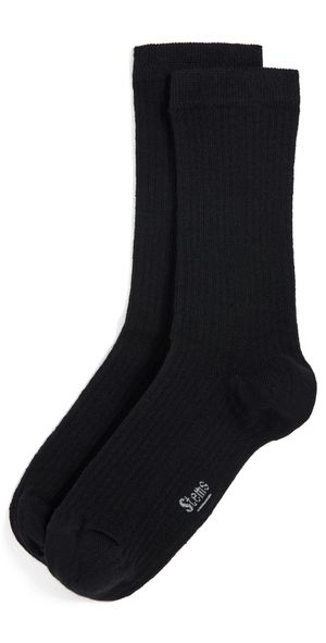 Stems Cashmere Crew Socks Black One Size