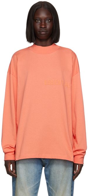 Fear of God ESSENTIALS Pink Cotton Long Sleeve T-Shirt