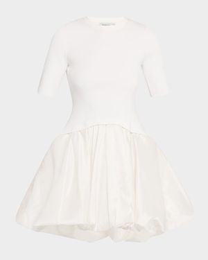 Kenny Mixed Media Bubble Mini Dress