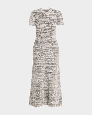 Mel Short-Sleeve Marled Cotton Dress