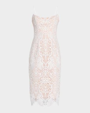 Claudia Embroidered Sleeveless Midi Dress