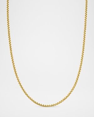 Men's Box Chain Necklace in Brushed 18K Gold, 2.7mm