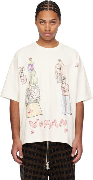 Glass Cypress T-shirt 'Woman' blanc cassé