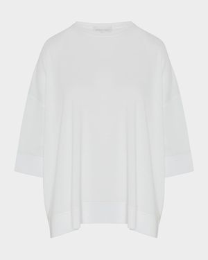 Round Neck 3-4 Sleeve Top With Hembands (Mid Plus)