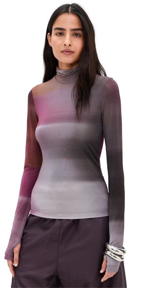 Helmut Lang Long Sleeve Turtleneck Purple Multi S