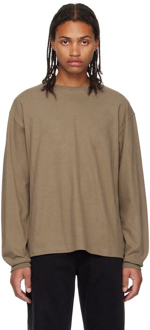 The Row Taupe Kirk Long Sleeve T-Shirt