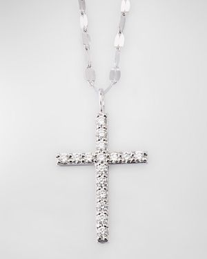 14K Yellow Gold Flawless Everyday Diamond Cross Necklace