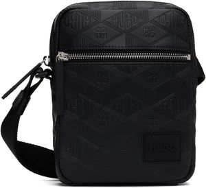 Hugo Black Embossed Logo Messenger Bag