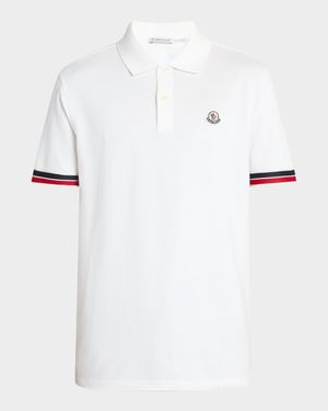 Men's Striped-Trim Pique Polo Shirt