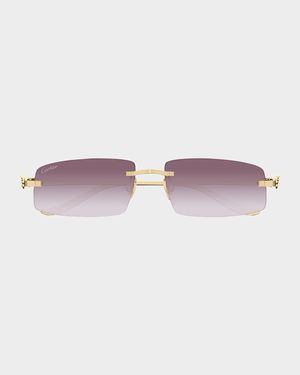 Panther Rimless Rectangle Metal Sunglasses