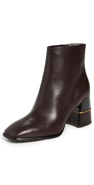 Tory Burch Leather Ankle Boots 75mm Chocolate Brown 10