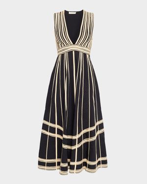 Palermo Deep-V Midi Dress